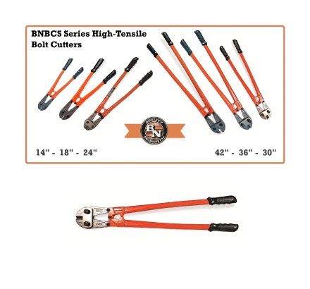 BNBCS Series Heavy Duty High Tensile Bolt Cutters - Professional Grade Steel Cable & Chain Cutter for Construction, Locksmith & Emergency Use