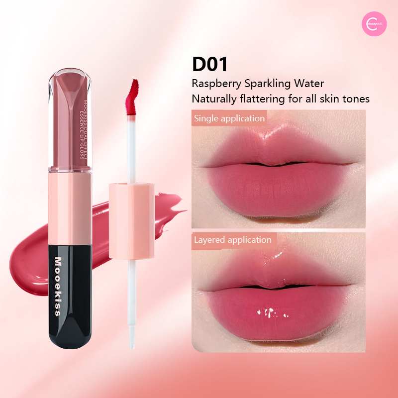 Mooekiss Dual Ended Nourishing Lip Lacquer - Hydrating & Long Lasting Lip Gloss for Day & Night Wear - Perfect for Daily Use, Date Night, and Special Occasions