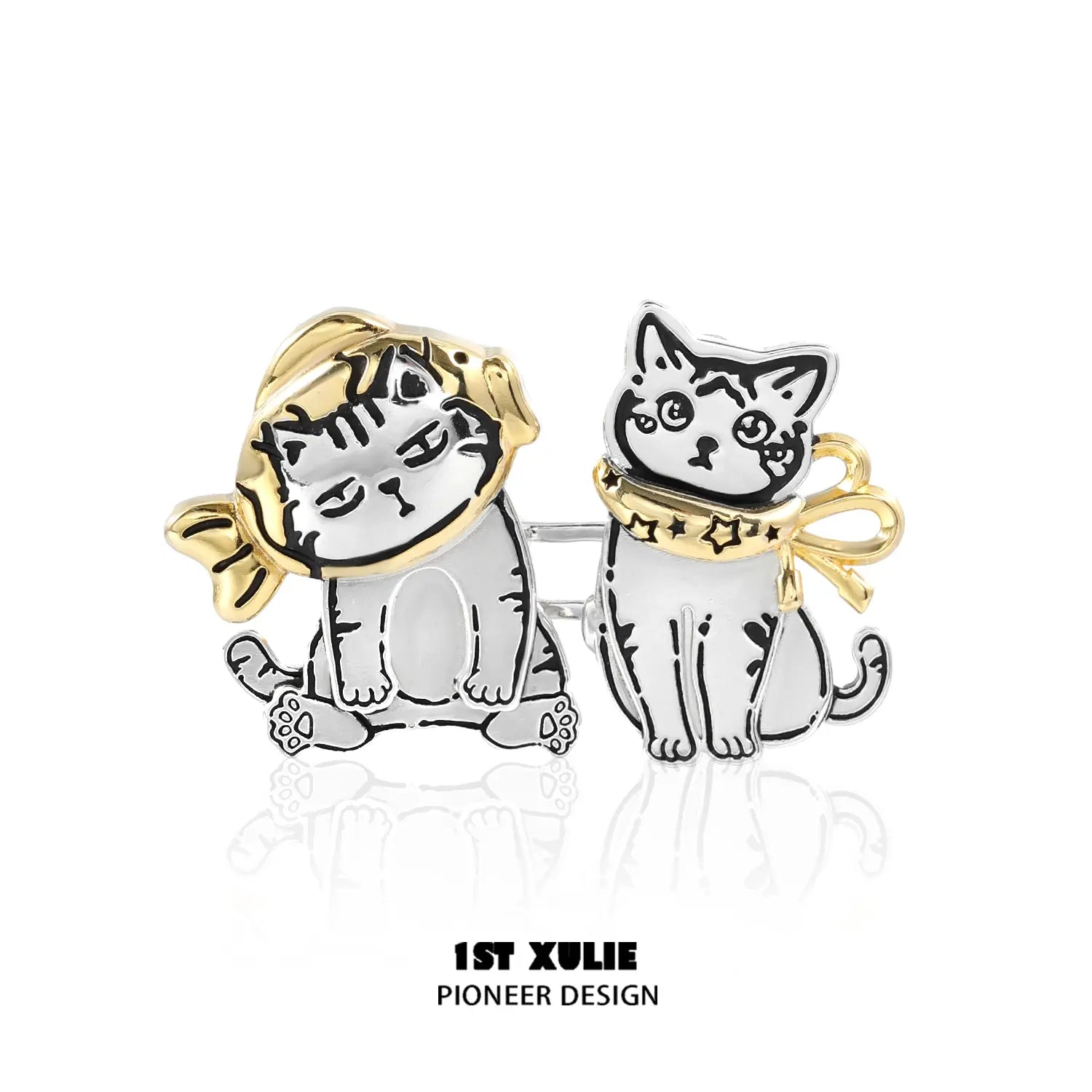 Graffiti Kitten 18K Gold Plated Lazy Cat Brooch Pin - Elegant Jewelry Gift for Women, Perfect for Casual Outfits, Office Wear & Special Occasions