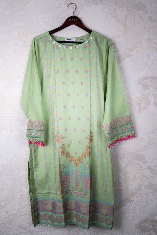 Premium Cotton Green Stitched Suit by Gul Ahmed | Formal & Wedding Attire | Elegant Office Wear & Special Occasion Outfit