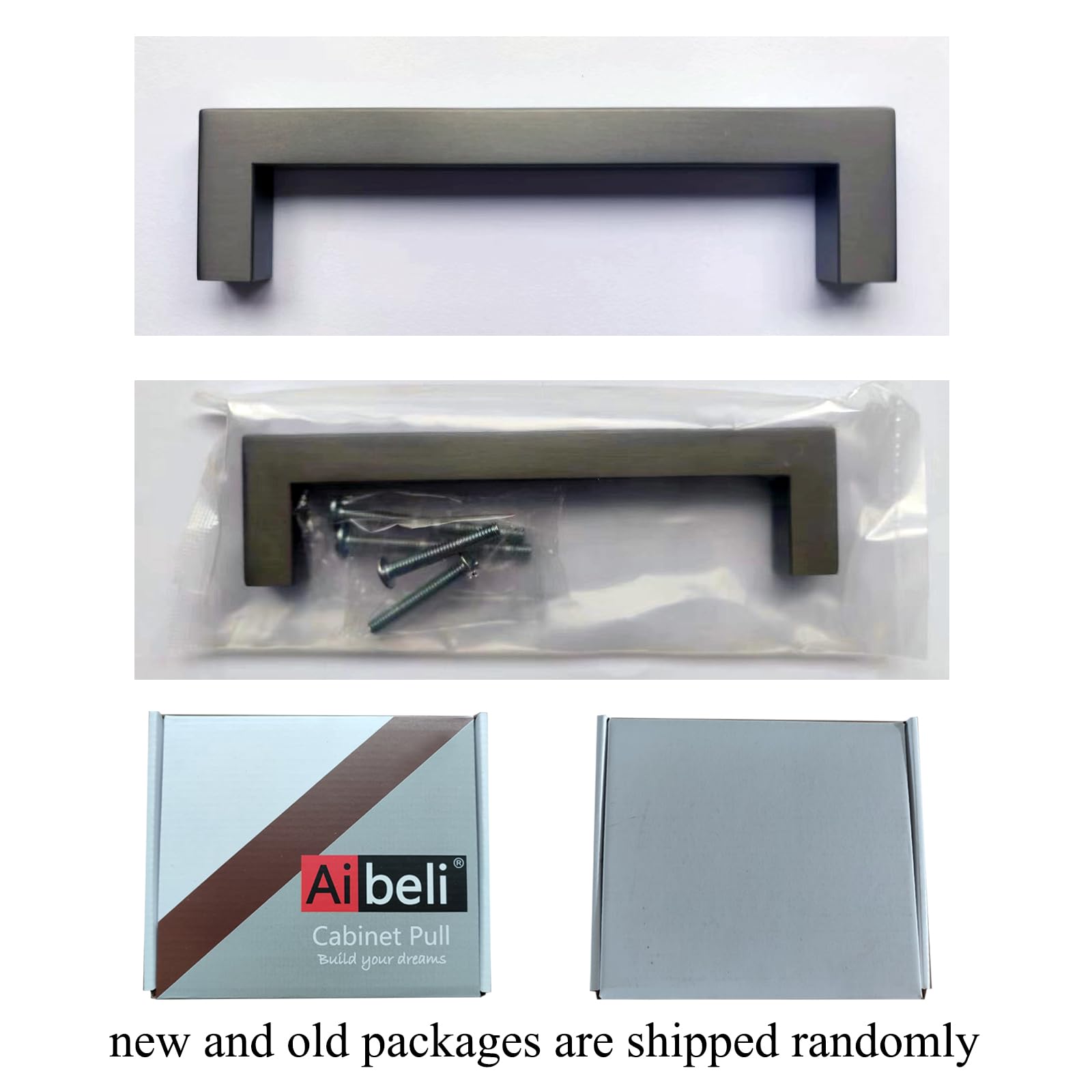 30 Pack 8 Inch Square Cabinet Handles - Stainless Steel Drawer Pulls in Ancient Grey for Kitchen, Bathroom, Bedroom & Cupboard | Modern Dresser Hardware for Cabinets, Drawers & Furniture
