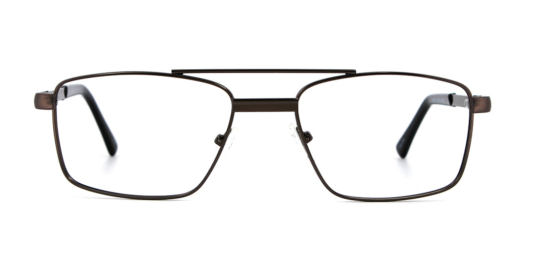 Stylish S7444 Double Bar Rectangle Prescription Glasses for Men & Women - Perfect for Reading, Work, and Everyday Use