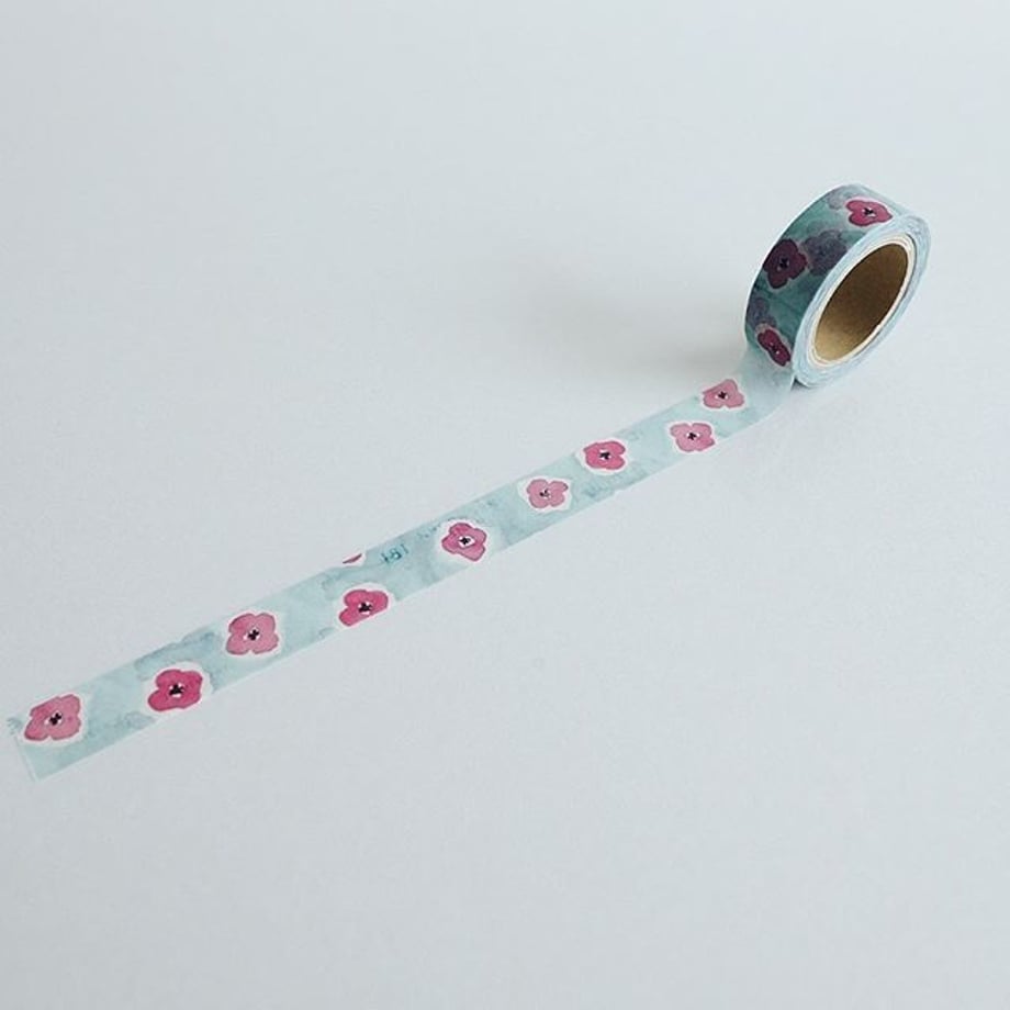 Decorative Anemone Washi Tape for Scrapbooking, Journaling, DIY Crafts - Floral Japanese Paper Tape for Bullet Journals, Planners & Gift Wrapping