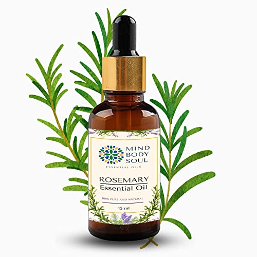 Pure Rosemary Essential Oil for Hair Growth & Relaxation - 100% Natural, Undiluted, Organic Aromatherapy Oil for Skin Care & Better Sleep - 15ml Bottle (Great for Massage, Diffusers & DIY Beauty Products)