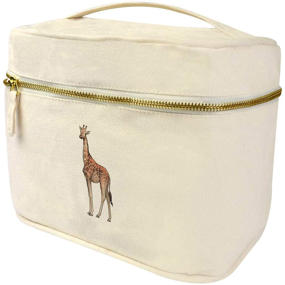 Azeeda 'Giraffe' Pattern Waterproof Canvas Toiletry Bag & Travel Vanity Case for Women & Men - Perfect for Vacation, Gym, Camping & Business Trips (TE00017751)