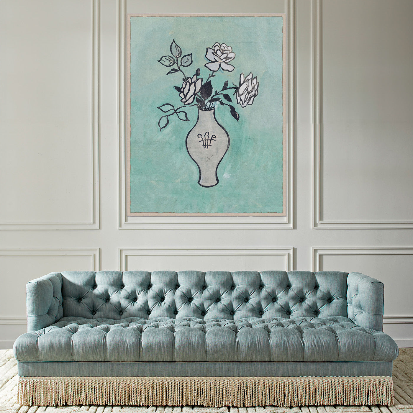 Paule Marrot Vase with Roses - Elegant Floral Home Decor for Living Room, Dining Table & Wedding Centerpieces