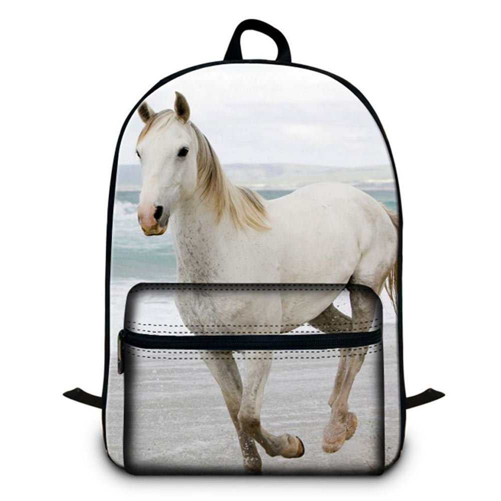 Personalized Horse Print School Backpack for Boys & Men - Durable Laptop Bookbag for College, Work & Travel - Stylish Casual Daypack for Everyday Use
