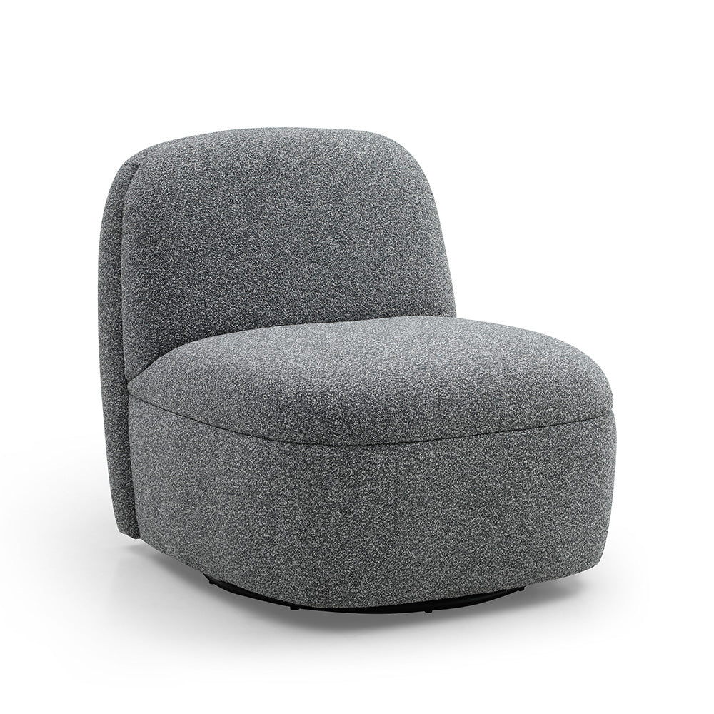LEXTER Swivel Lounge Chair - Dark Grey Modern Recliner for Living Room, Office & Relaxation - 360 Degree Rotation Comfortable Seat