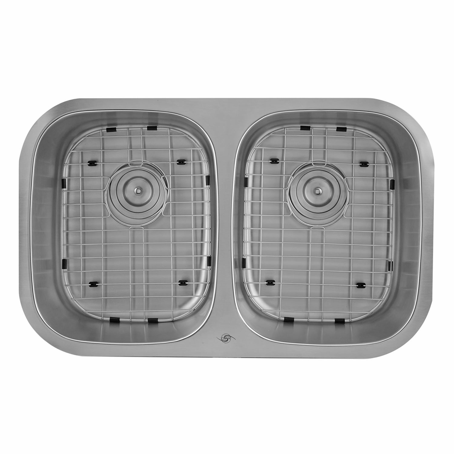 Premium DAX 50/50 Double Bowl Undermount Kitchen Sink - 18 Gauge Stainless Steel with Brushed Finish - 29 1/8