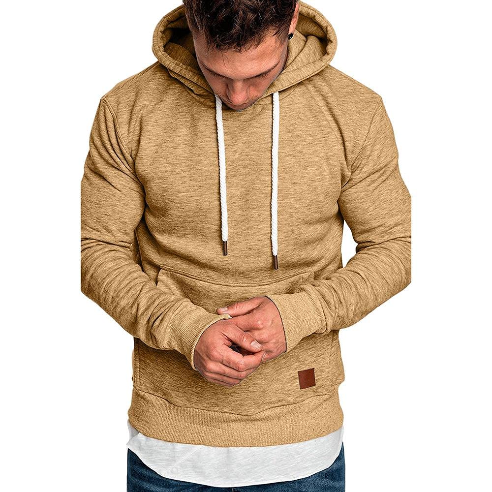 Cookinty Men's Pullover Hoodies - Plain Loose Fit Long Sleeve Sweatshirts for Athletic Sports & Casual Wear | Gym, Running, Outdoor Activities