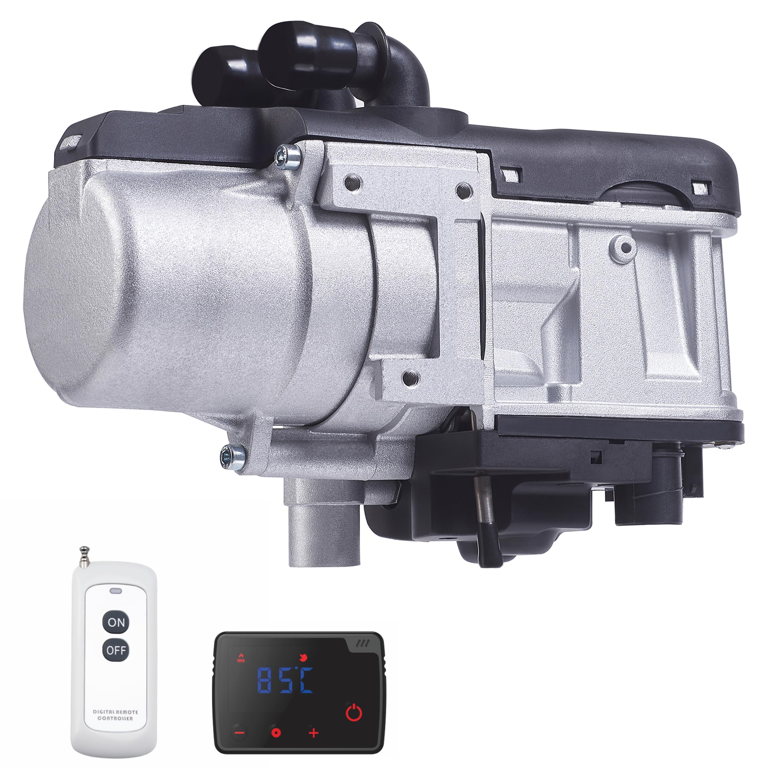 12V 5KW Diesel Engine Coolant Heater - Silver Circulation Heater for Cars, Trucks & RVs | Winter Engine Preheating & Cold Weather Protection | HE-1 Model