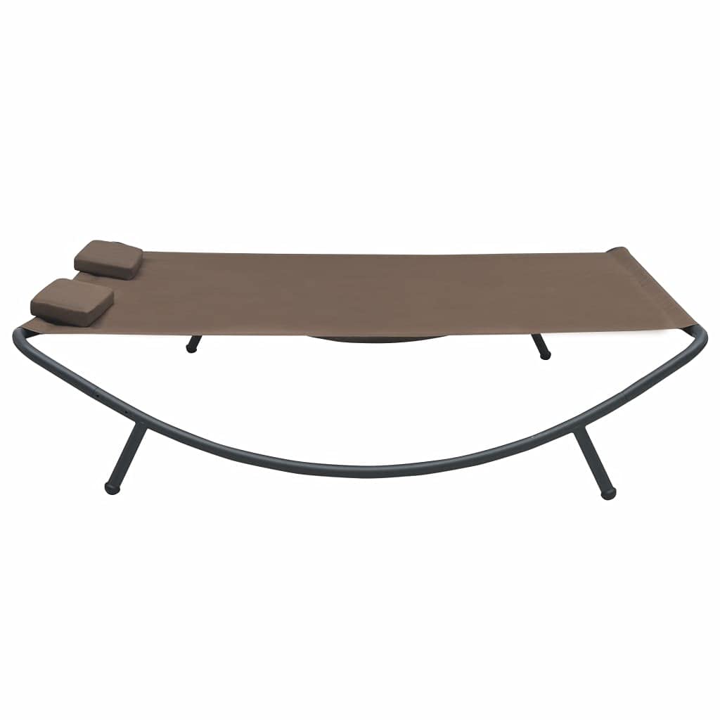 Outdoor Lounge Bed - Durable Fabric in Brown for Lawn, Courtyard, Beach & Sunbathing | Perfect for Patio Relaxation, Backyard Lounging & Poolside Comfort
