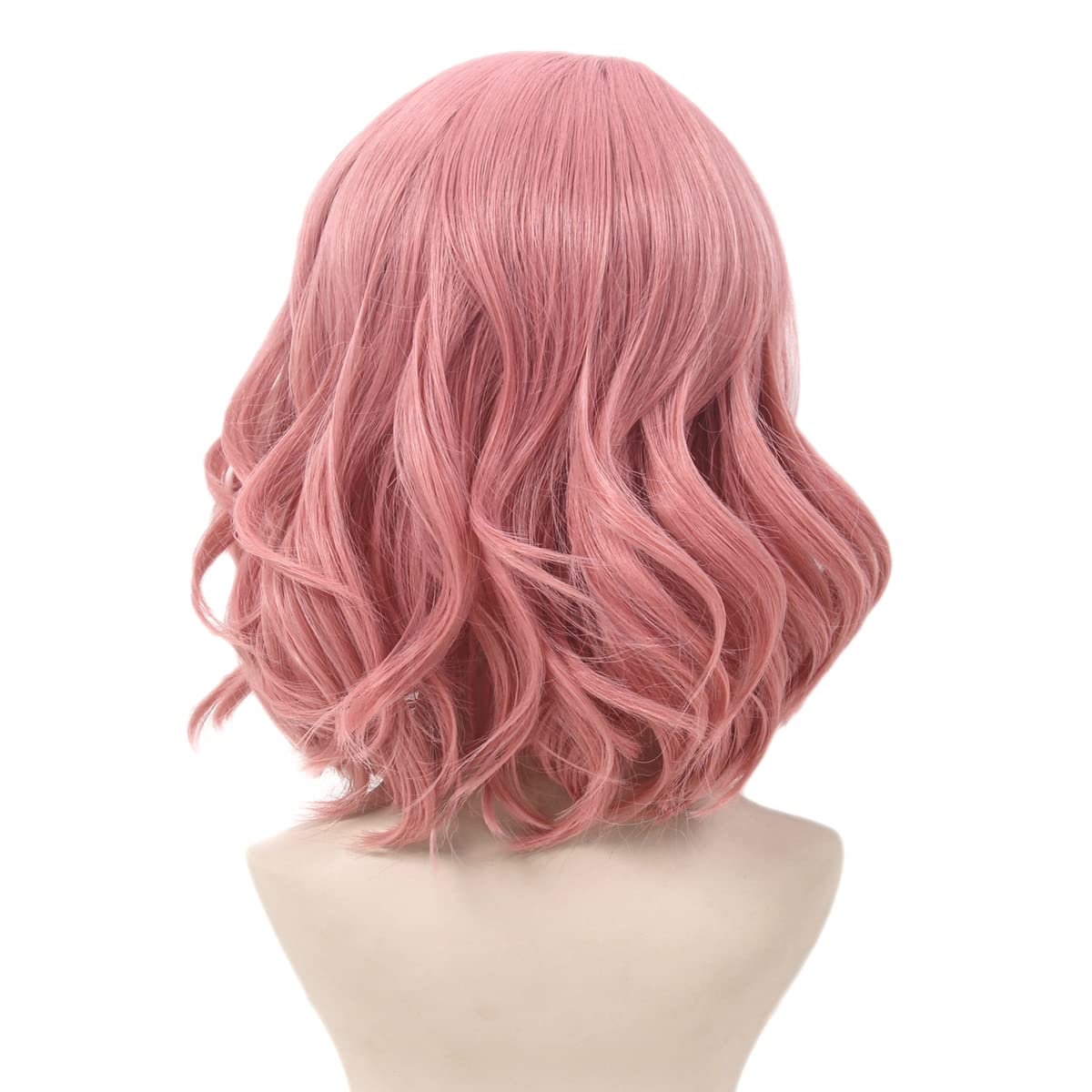 STfantasy Short Pink Wavy Synthetic Wig - Heat Resistant Women's Costume Hair for Cosplay, Fancy Dress, Halloween & Carnival Parties | Perfect for Costume Events, Themed Parties & Cosplay Conventions