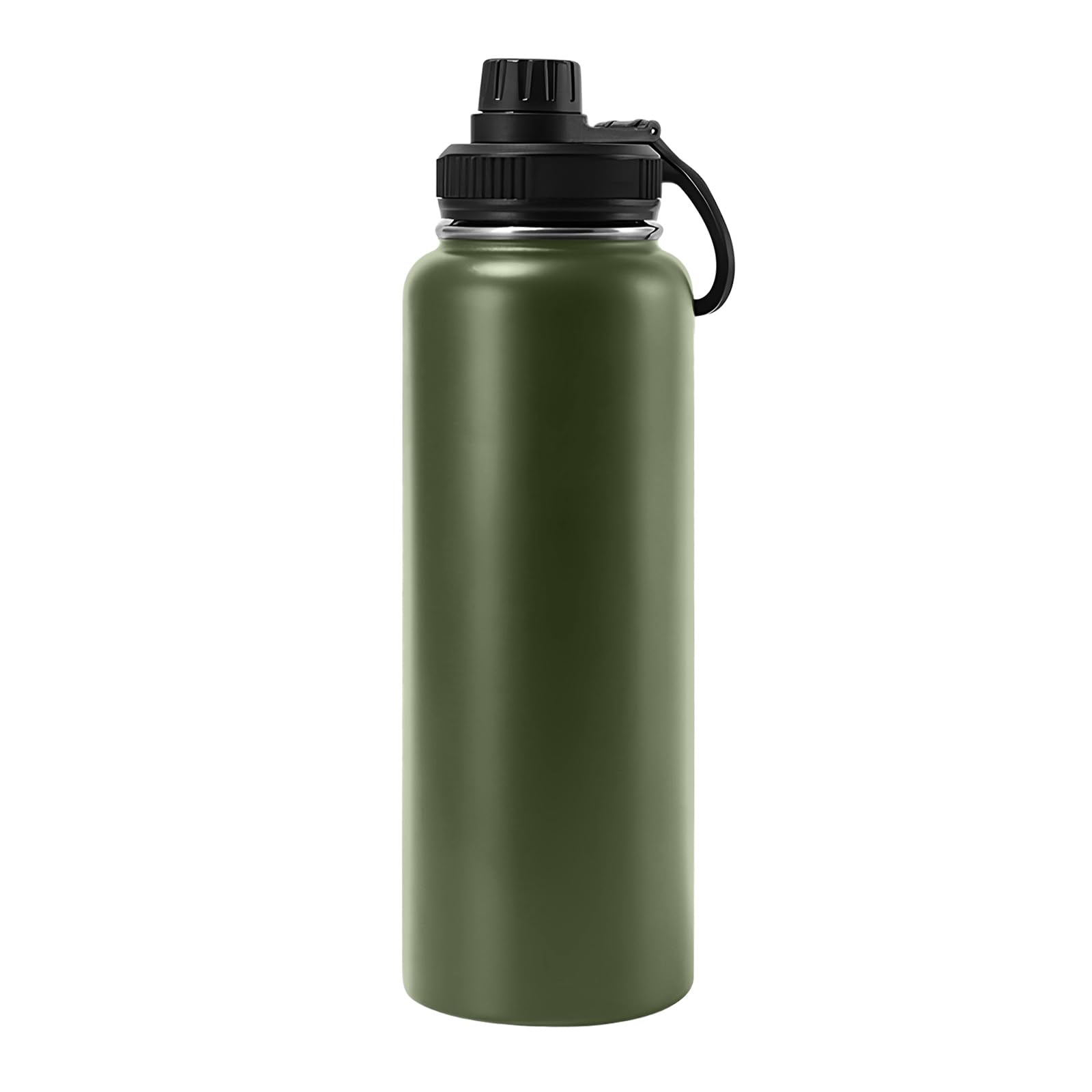 24oz Stainless Steel Insulated Water Bottle with Handle - Double Wall Vacuum, Leak Proof, Keeps Drinks Hot & Cold - Wide Mouth Outdoor Sports Bottle (Army Green) - Perfect for Hiking, Gym, Camping & Everyday Use