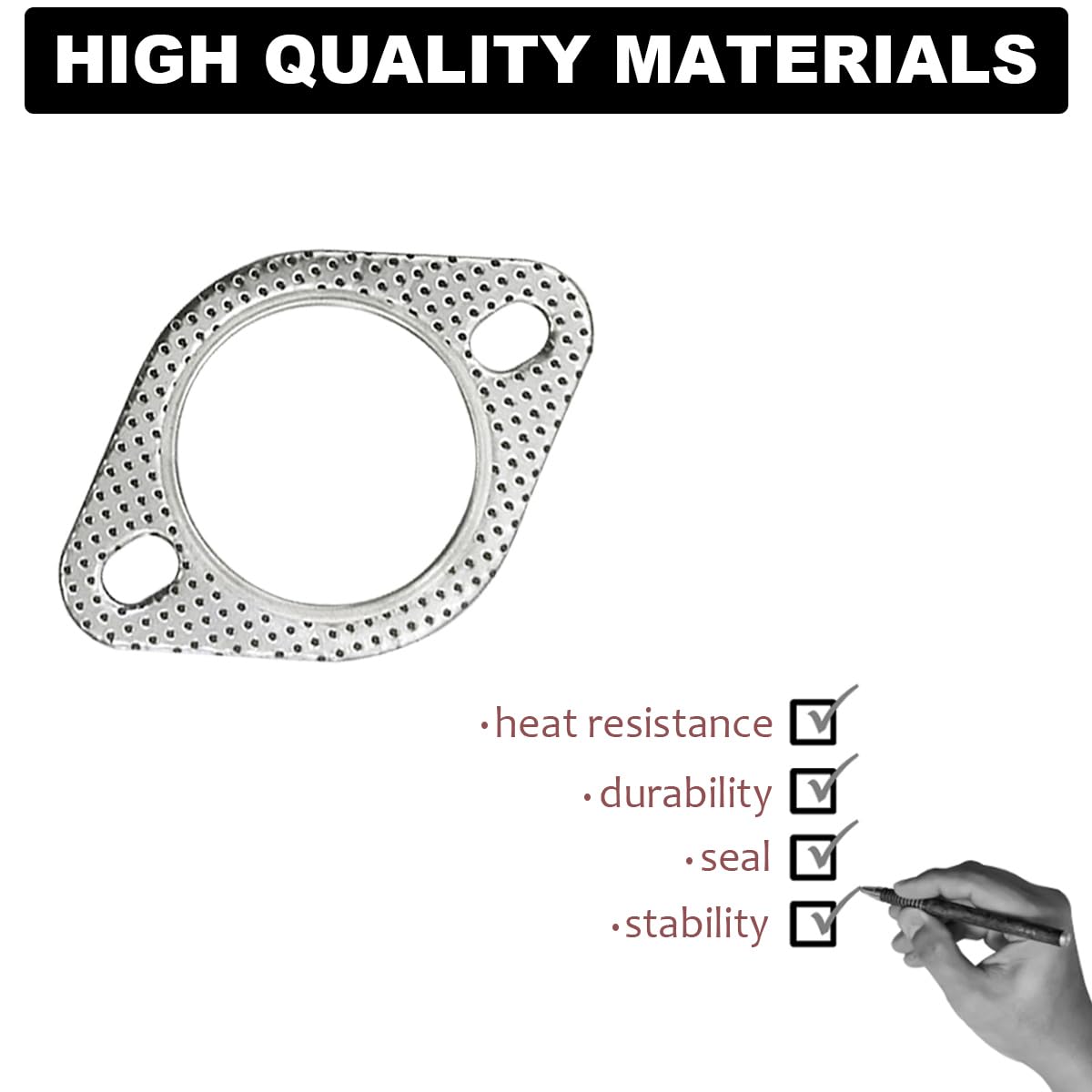 2Pcs High Temperature Exhaust Gasket Set - 2 Inch Inner Diameter Flange Gasket & Head Gasket Sealer for Car, Truck, SUV - Perfect for Exhaust System Repairs and Maintenance