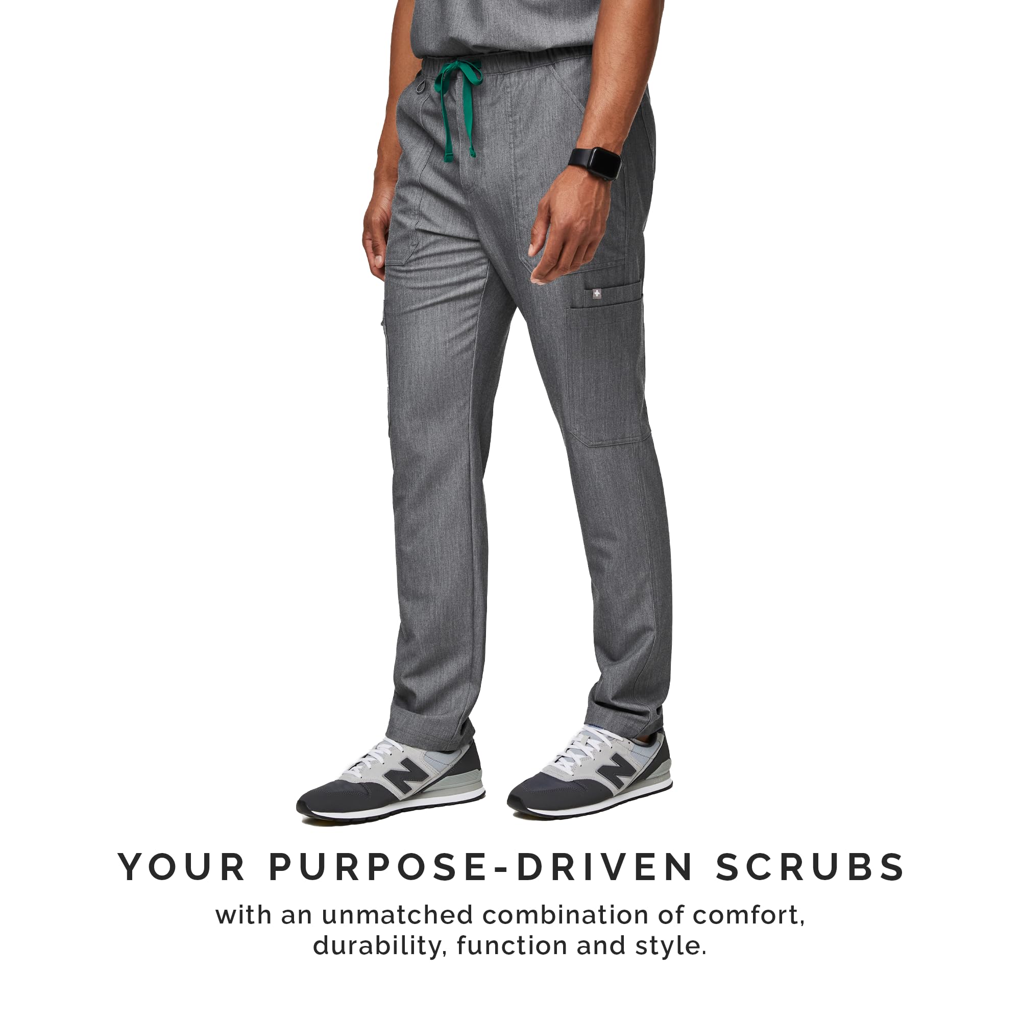 FIGS Cairo Cargo Scrub Pants for Men - Classic Straight Leg Medical Pants with 9 Pockets | 4-Way Stretch, Anti-Wrinkle, Comfort Fit | Perfect for Doctors, Nurses & Healthcare Professionals