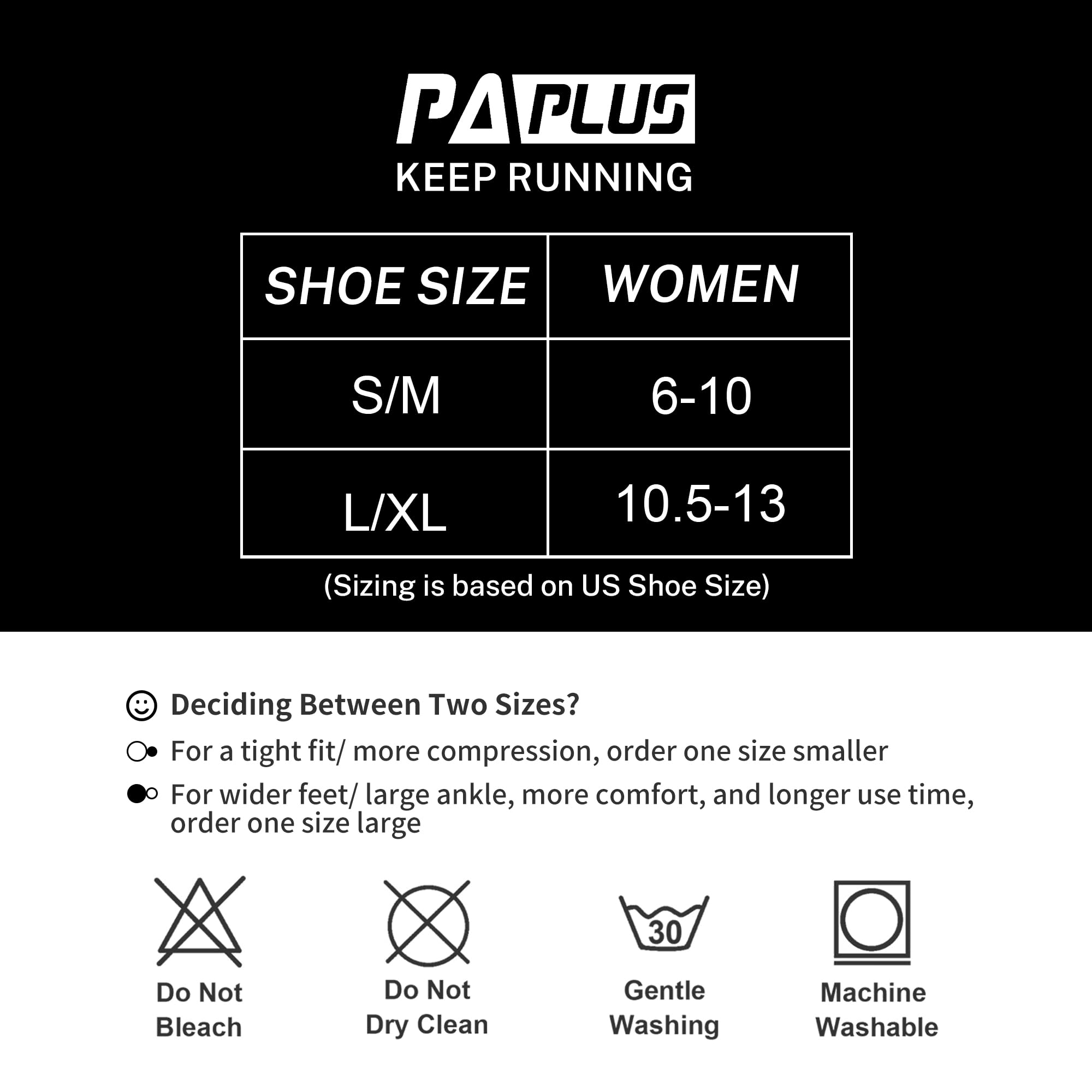 PAPLUS Women's Compression Running Socks (6 Pairs) - Low Cut Ankle Athletic Socks with Arch Support for Jogging, Workout & Fitness Activities
