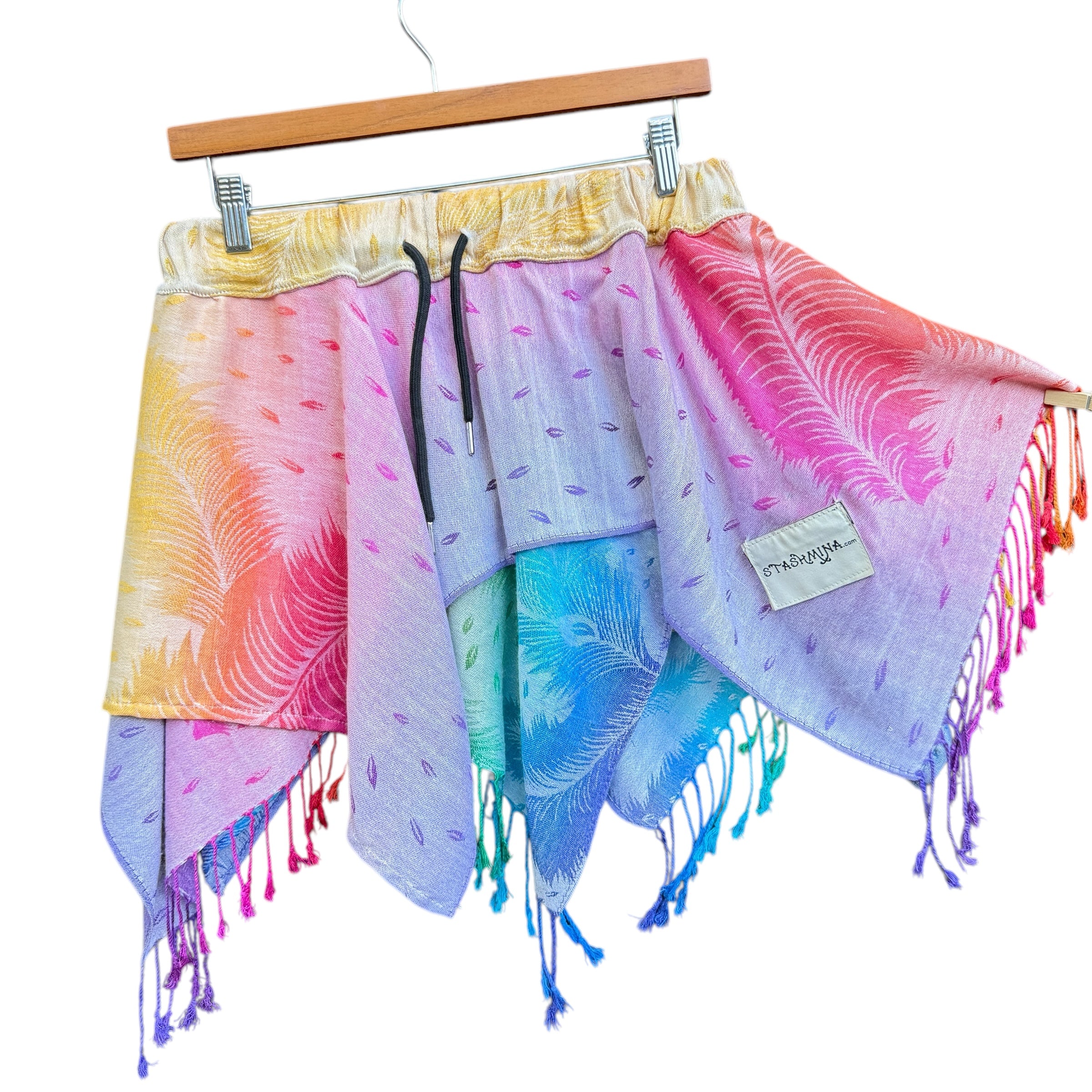 FAIRY PASH SKIRT with Peacock Feathers - Elegant Bohemian Maxi Skirt for Women | Perfect for Festivals, Beach Vacations & Boho Photoshoots