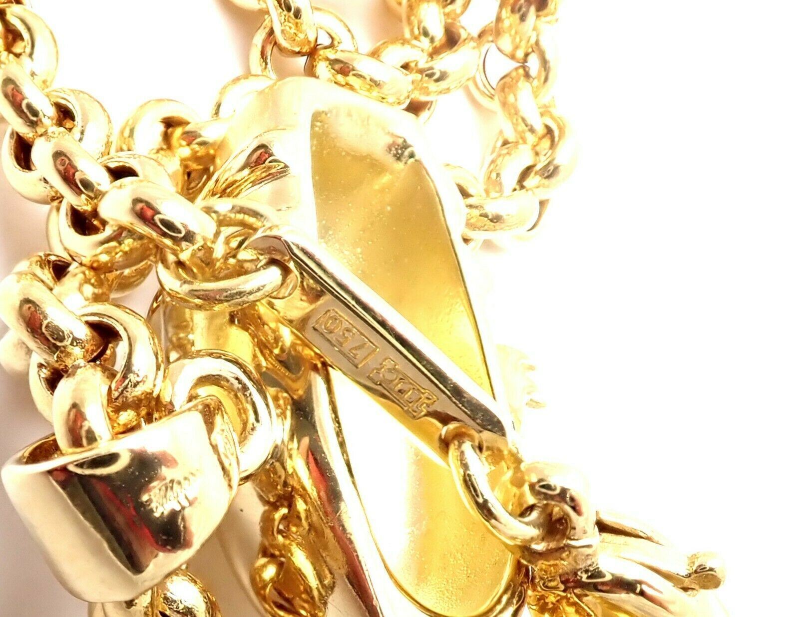 Authentic Chopard 18k Yellow Gold Large Happy Clown Flower Pendant Necklace - Luxury Jewelry Gift for Women, Perfect for Anniversaries & Special Occasions