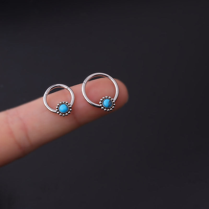 16G Turquoise Captive Bead Ring - Body Jewelry for Septum, Nose & Ear Piercing | HSPJ717 | Perfect for Everyday Wear & Special Occasions