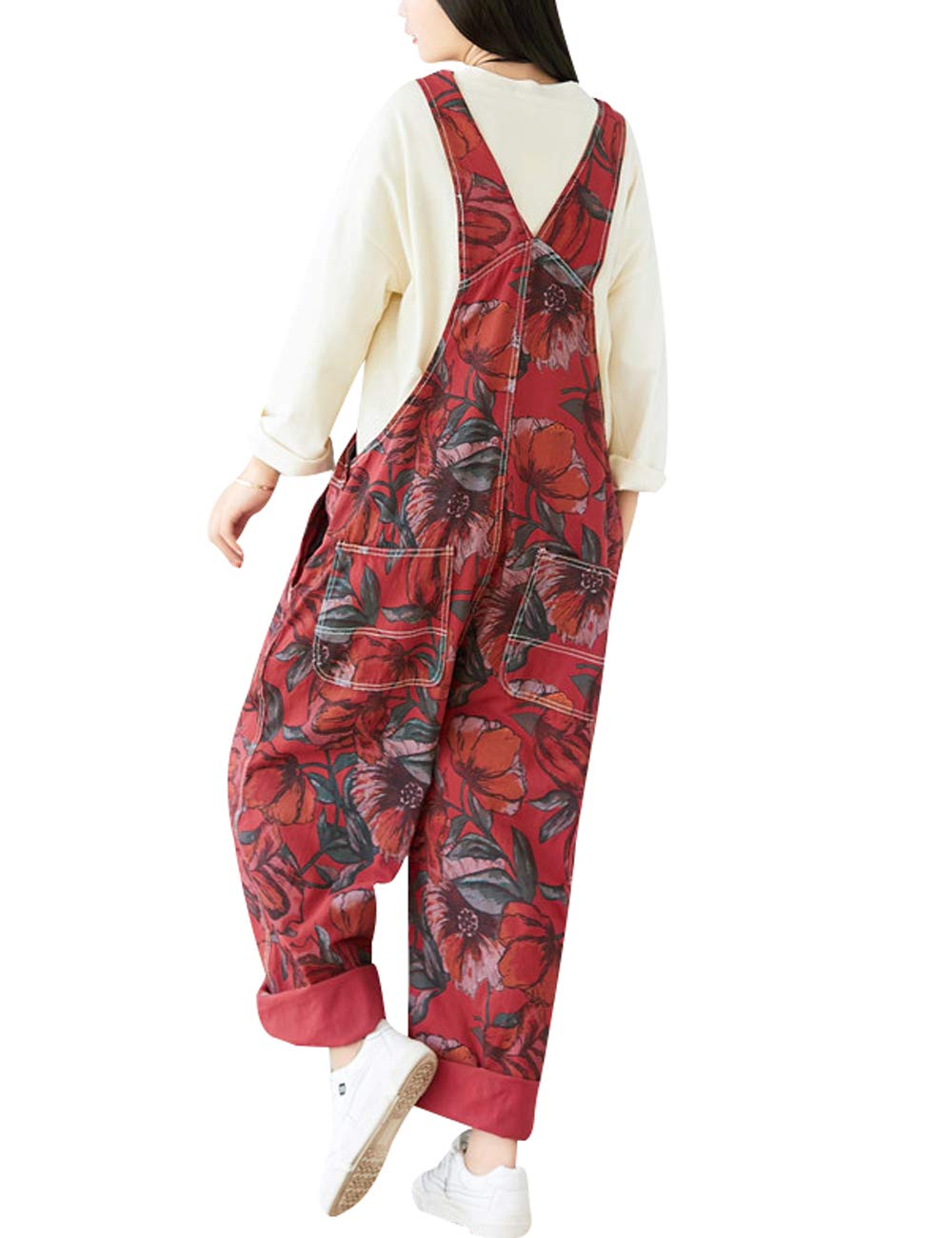 Bigassets Women's Loose Fit Adjustable Strap Denim Jumpsuit Romper - Casual Summer Outfit for Beach, Streetwear & Everyday Fashion