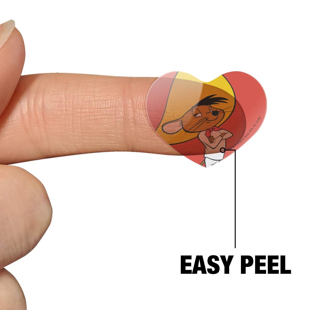 Looney Tunes Speedy Gonzales Heart Shaped Planner Stickers - Cute Cartoon Scrapbook Decals for Bullet Journals, Calendars & DIY Crafts - Perfect for School, Office & Gift Giving