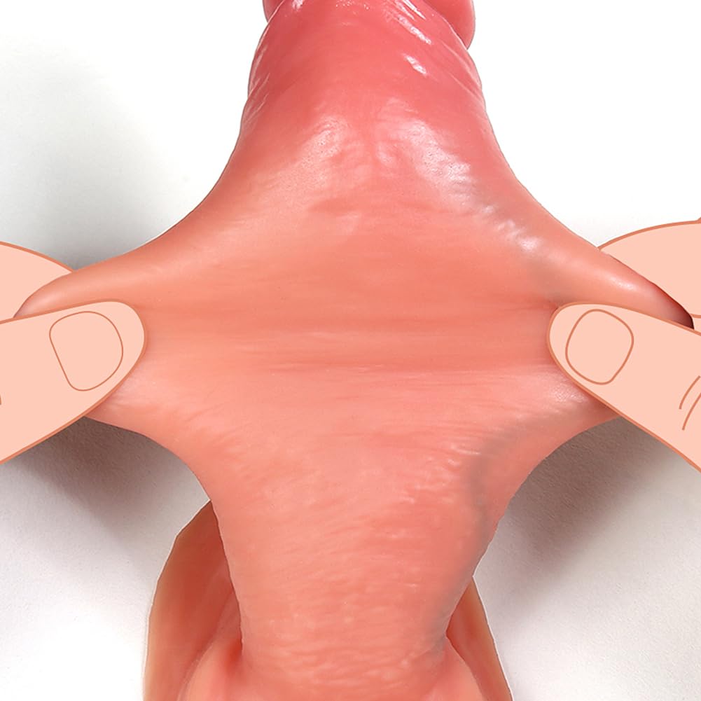 SXOVO Liquid Silicone Penis Sleeve Extender - Realistic Cock Enlarger & Enhancer for Men - Stretchy Penis Pump for Size & Stamina - Adult Sex Toy for Couples & Solo Play - Perfect for Spicing Up Intimacy & Roleplay Scenes (Medium Size)
