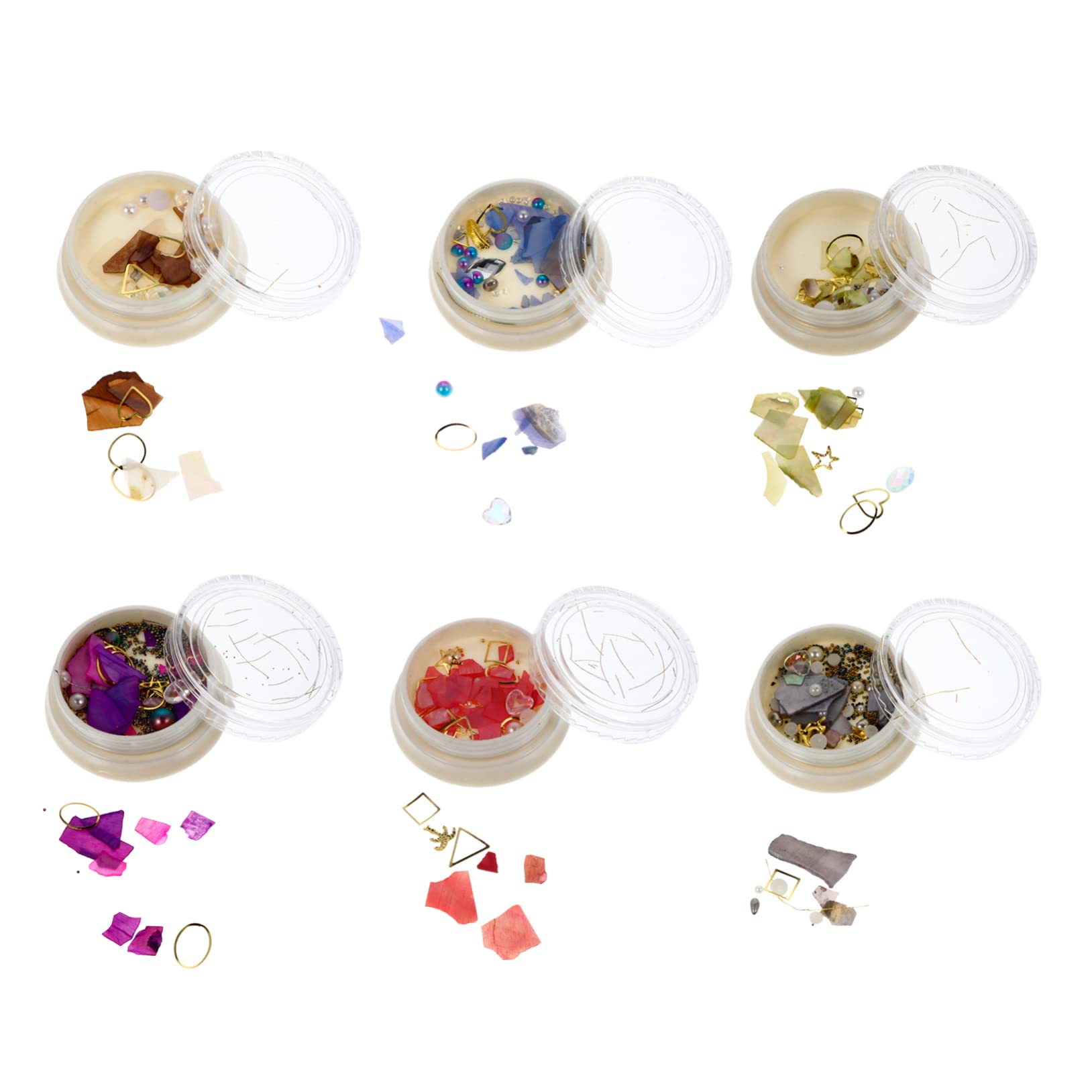 Minkissy 1 Set Nail Art Accessories Kit - Shiny Nail Gems, Pearls & Shell Decorations for DIY Manicure - Perfect for Salon, Home Nail Art & Party Glam Looks