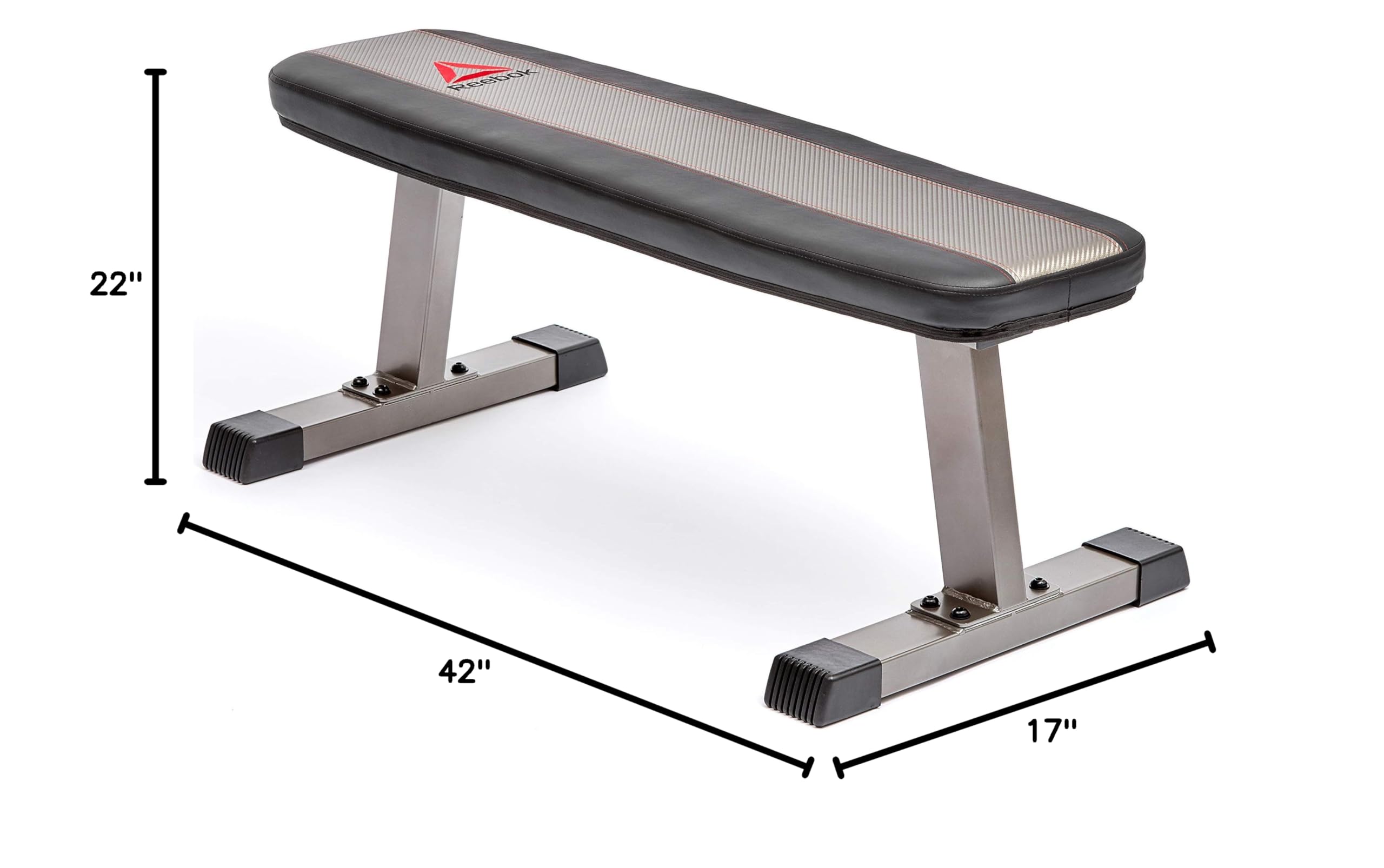 Reebok RBBE-10221 Adjustable Weight Bench for Home Gym - 330 lbs Max Capacity Strength Training Equipment for Men & Women - Perfect for Full-Body Workouts & Weight Lifting Exercises