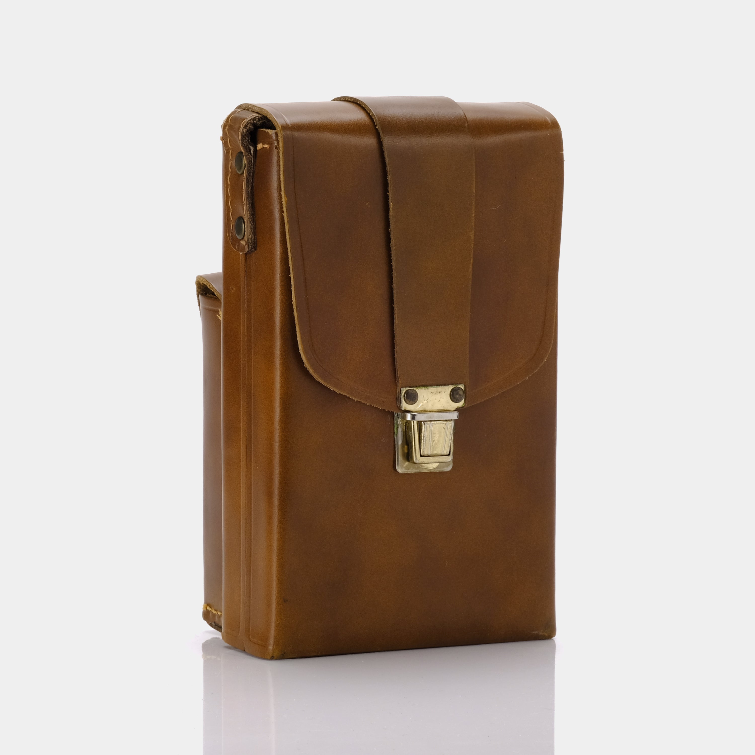 Brown Leather SX 70 Instant Camera Case with Back Pouch - Vintage Style Protective Cover for Polaroid SX-70 - Perfect for Travel, Photography Enthusiasts & Instant Film Collectors