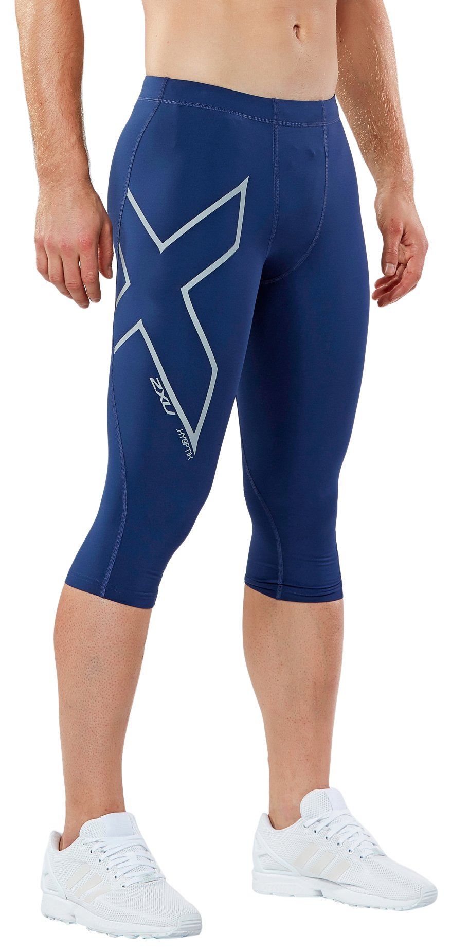 2XU Men's Hyoptik Thermal Cold Weather Compression 3/4 Athletic Tights - Running, Cycling & Winter Workout Base Layer for Cold Climates
