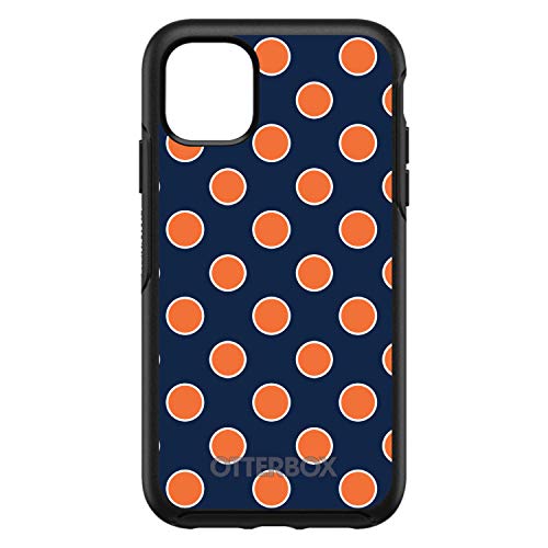 Navy Orange White Polka Dots On Black Case