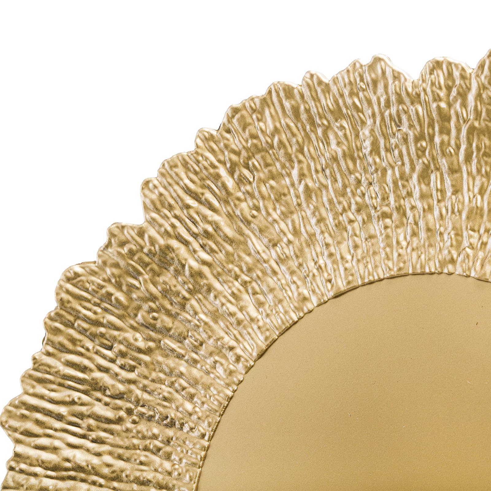Coloch Set of 12 Gold Plastic Charger Plates - 13 Inch Round Shiny Reusable Dinner Plates for Wedding, Party & Restaurant Decor - Elegant Table Setting for Catering, Home Dining & Special Events