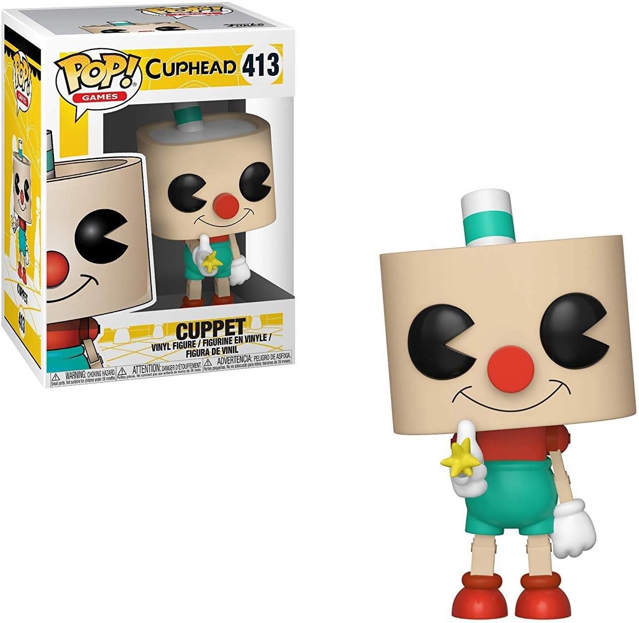 Cuphead Cuppet #413 - Official Collectible Figure for Fans & Gamers - Perfect for Display, Gifts, and Gaming Setups