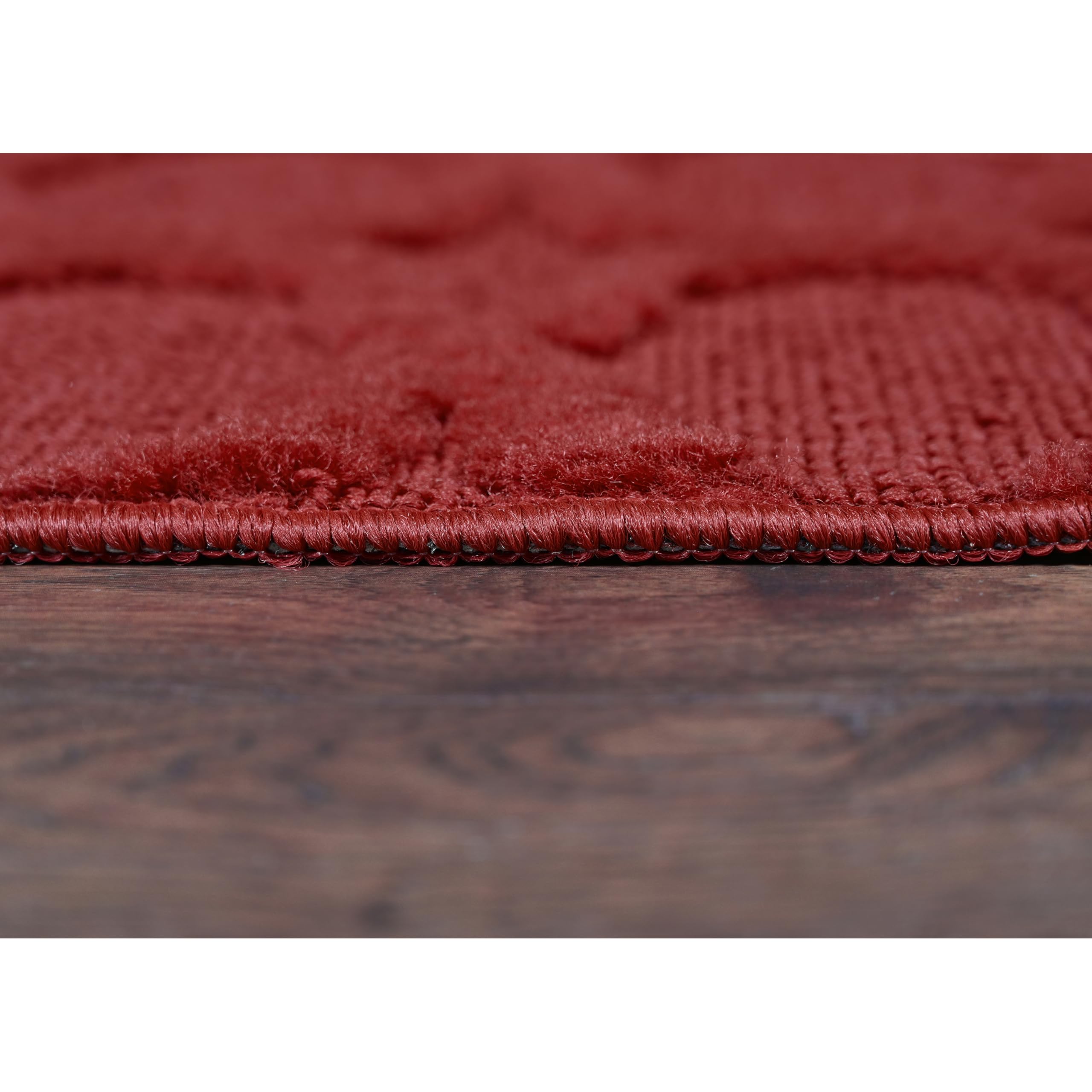 Garland Rug Sparta 5 Ft Round Area Rug in Chili Pepper Red - Perfect for Living Room, Bedroom, or Dining Room Decor