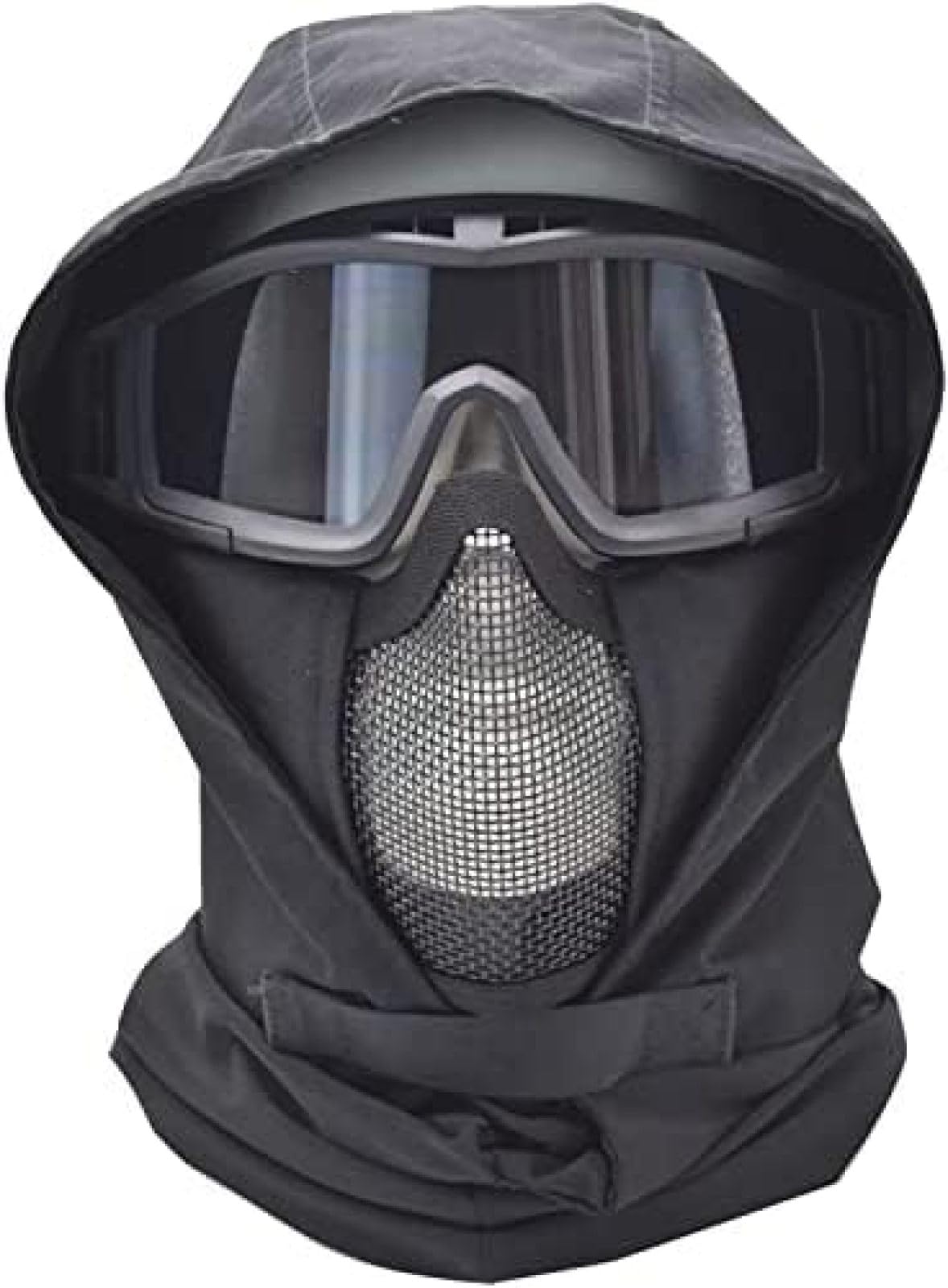 Tactical Airsoft Mask - Military CS Paintball Protective Gear with Foldable Half Face Net & Goggles | Outdoor Combat Training & Airsoft Games