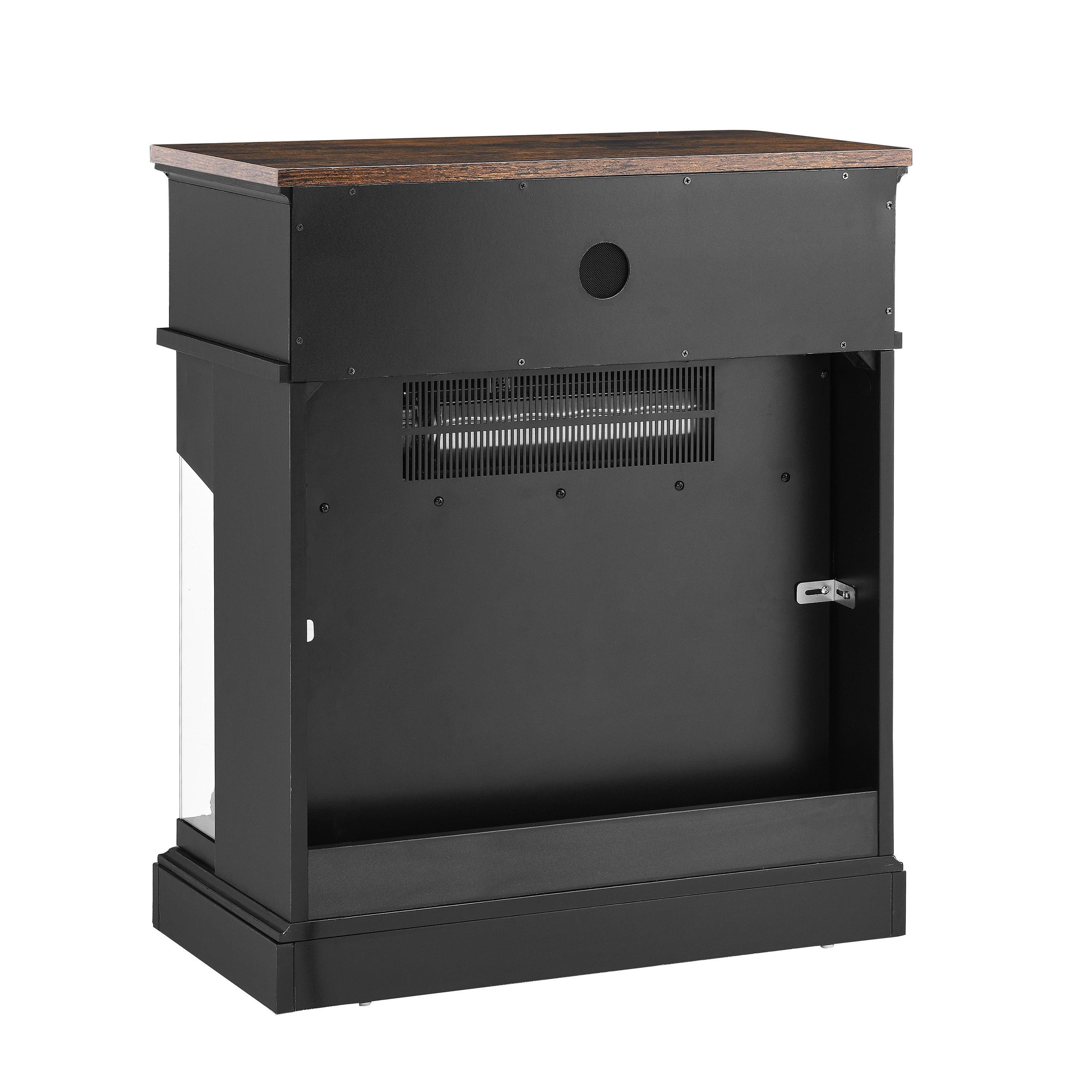 25 Inch Modern Stand Side Table with 3-Sided Glass Electric Fireplace - Perfect for Living Room, Bedroom & Office Heating & Decor