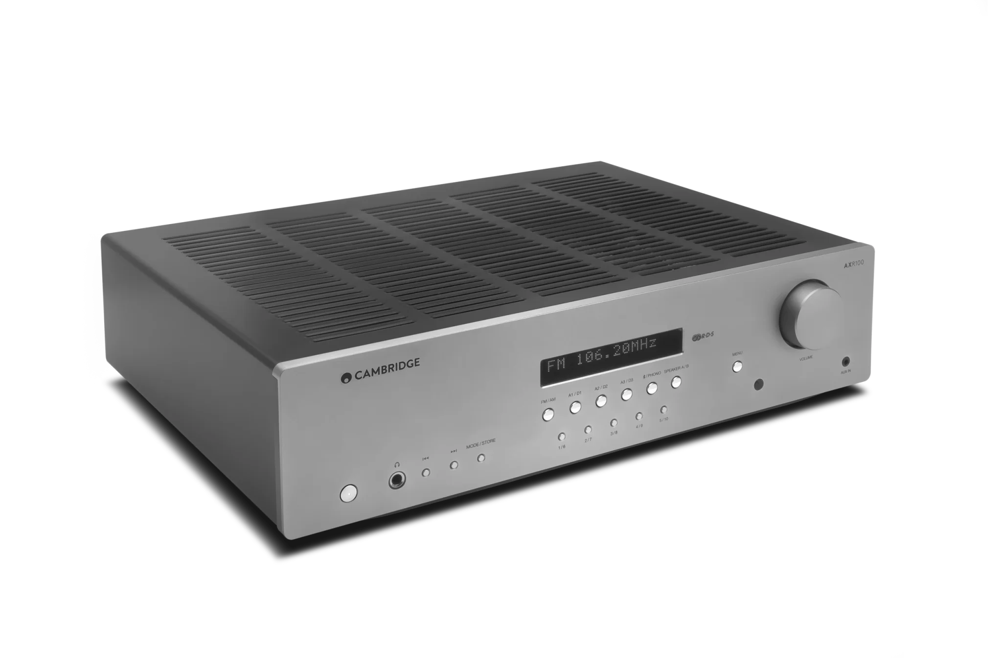 Cambridge Audio AXR100 FM/AM Stereo Receiver - Hi-Fi Audio System with Bluetooth, Phono Input & 100W Power - Perfect for Home Theater & Music Listening