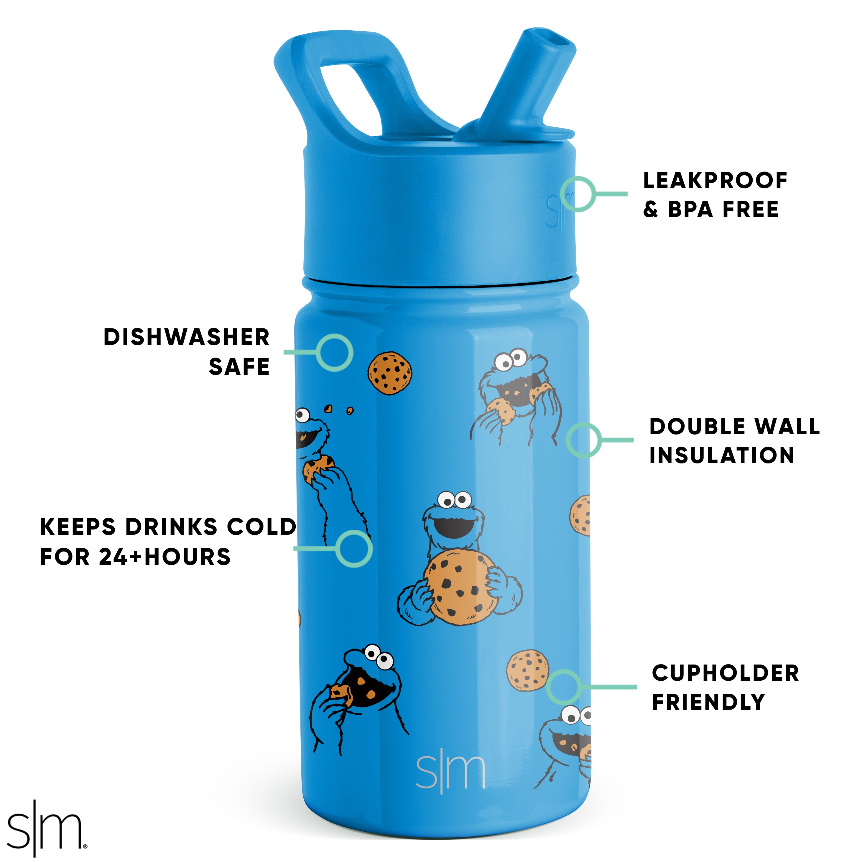 Summit Kids Water Bottle with Straw Lid - BPA-Free, Leak-Proof Stainless Steel Bottle for School, Sports & Outdoor Activities
