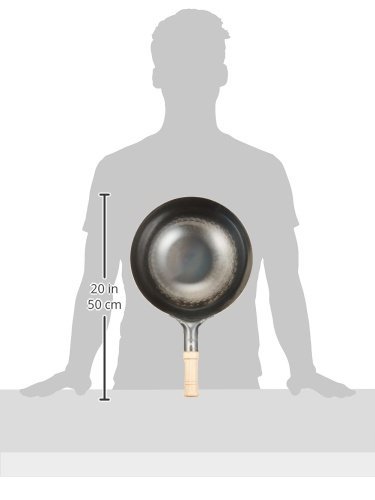 Yamada Kogyosho 11.8 Inch (30cm) One-Handed Iron Wok with Wooden Handle - Perfect for Stir-Frying, Sauteing & Asian Cooking at Home