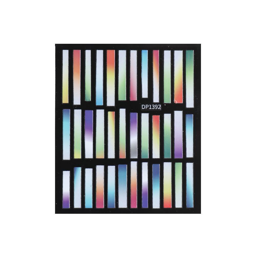 Vibrant Multicolor Nail Art Stickers - Self-Adhesive Nail Decals for DIY Manicure, Perfect for Parties, Weddings & Everyday Fashion
