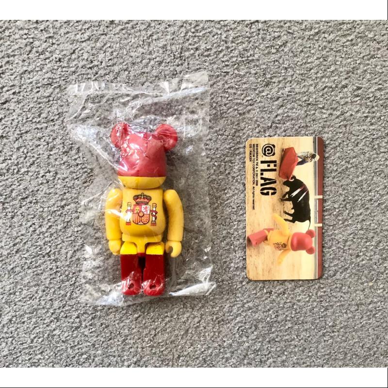 Bearbrick Series 19 FLAG Spain 100% Collectible Art Toy - Limited Edition Spanish Flag Design Vinyl Figure for Display & Gifting | Perfect for Home Decor, Office Collection & Anime Fans