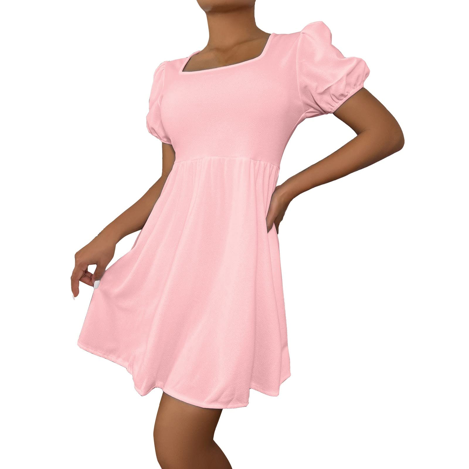 UYTOGOFE Women's Ruched Bust Puff Sleeve Dress - A-Line Mini & Maxi Summer Dresses for Women | Casual, Party & Beach Wear
