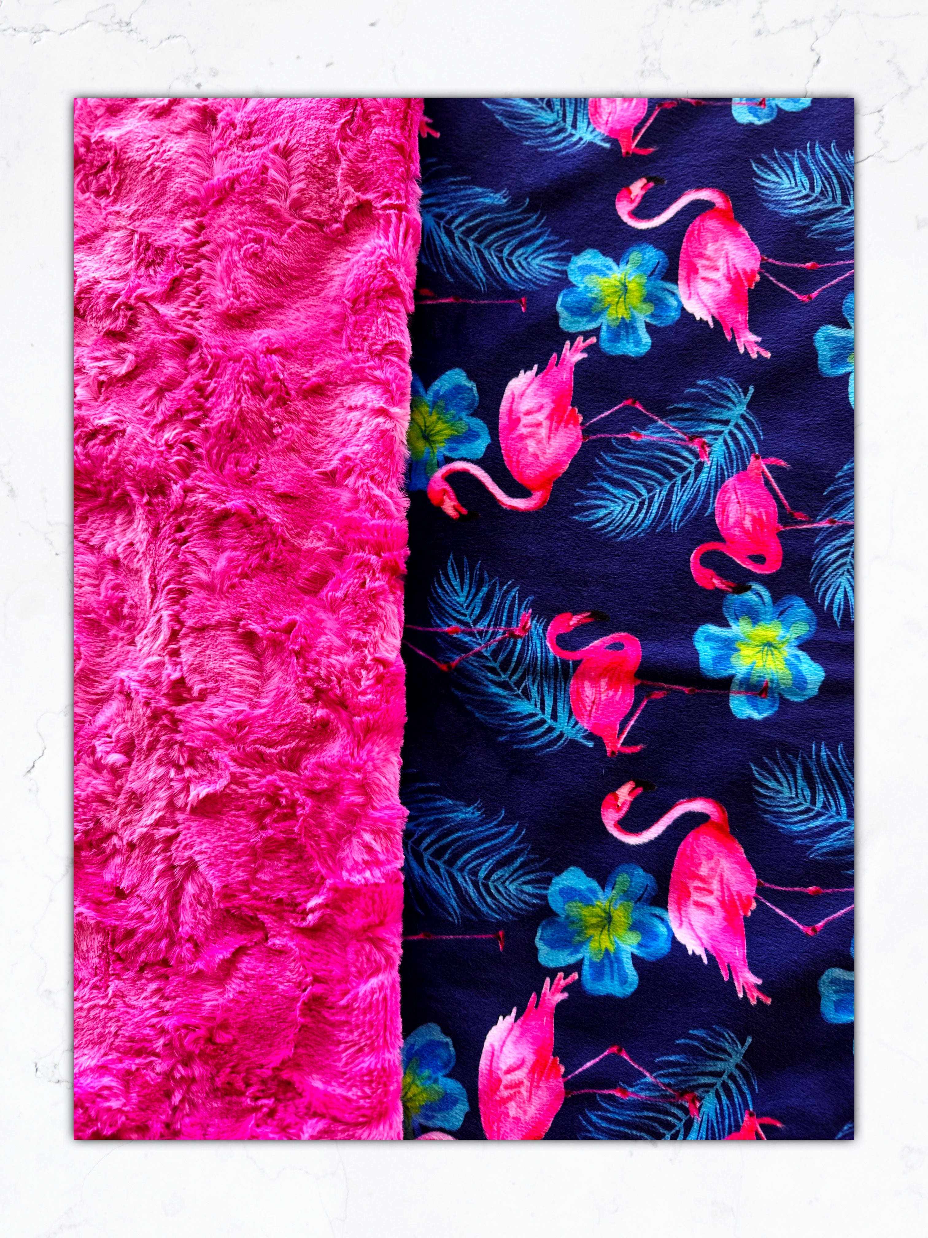 Flamingos on Magenta Galaxy Print - Soft Minky Blanket for Adults & Kids (54x66 Inches) - Cozy Throw for Travel, Nursery, or Home Decor