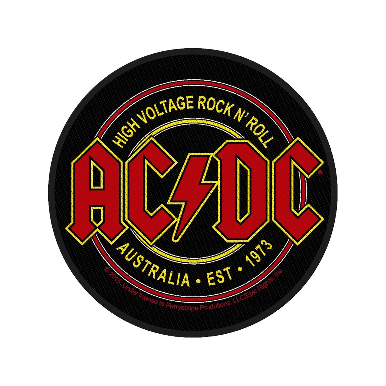 High Voltage Rock N Roll AC/DC Sew On Iron On Patch - Customizable Band Patches for Jackets, Bags & Denim - Perfect for Music Fans & DIY Clothing Projects