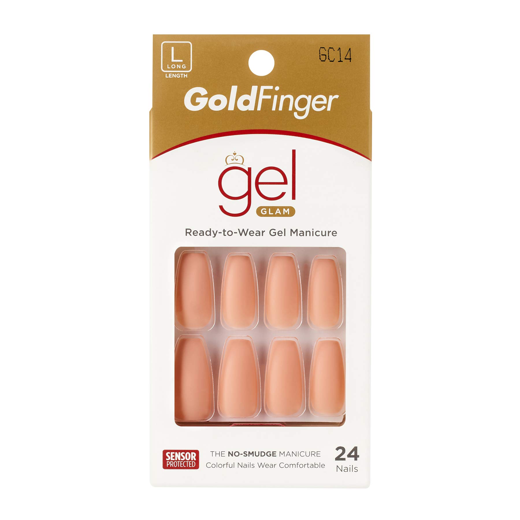 Gold Finger Gel Glam Full Cover False Nails - Long Press On Fake Nails with Glue for Women | Perfect for Parties, Weddings & Special Occasions
