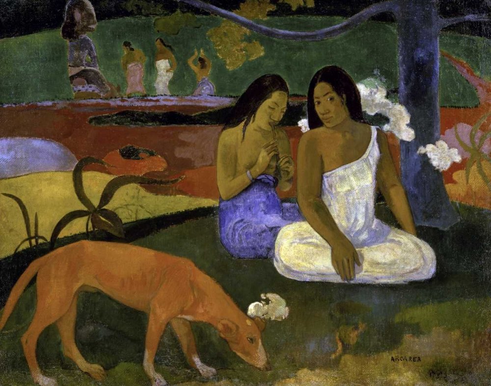 Paul Gauguin Arearea Joyousness Fine Art Print on Paper - 30x38 Inch Wall Decor for Living Room, Bedroom & Office - Framed Animal Painting for Home & Office Decoration