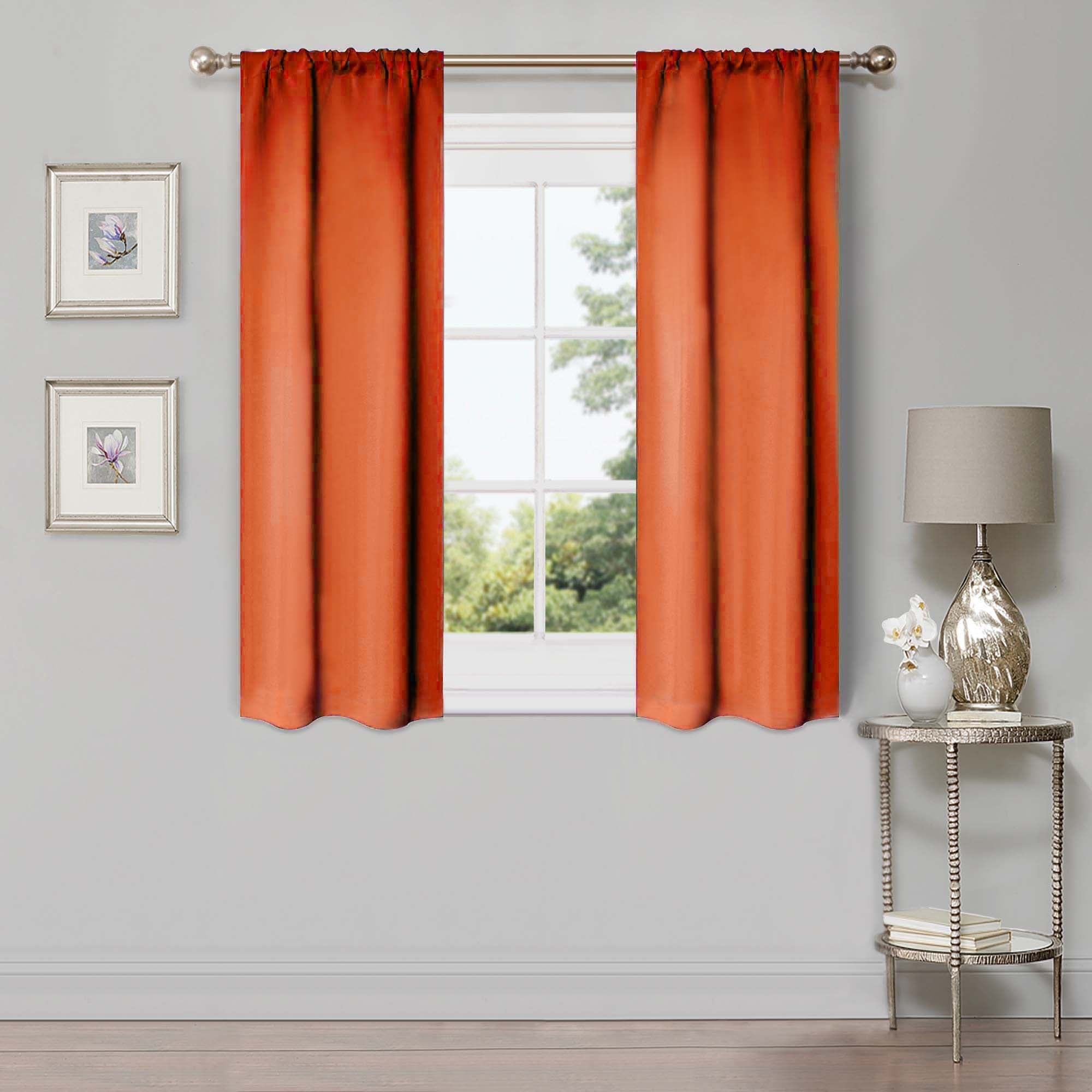 Blackout Curtains Set - Solid Classic Modern Rod Pocket Style for Bedroom & Living Room - Light Blocking & Noise Reducing Window Treatments
