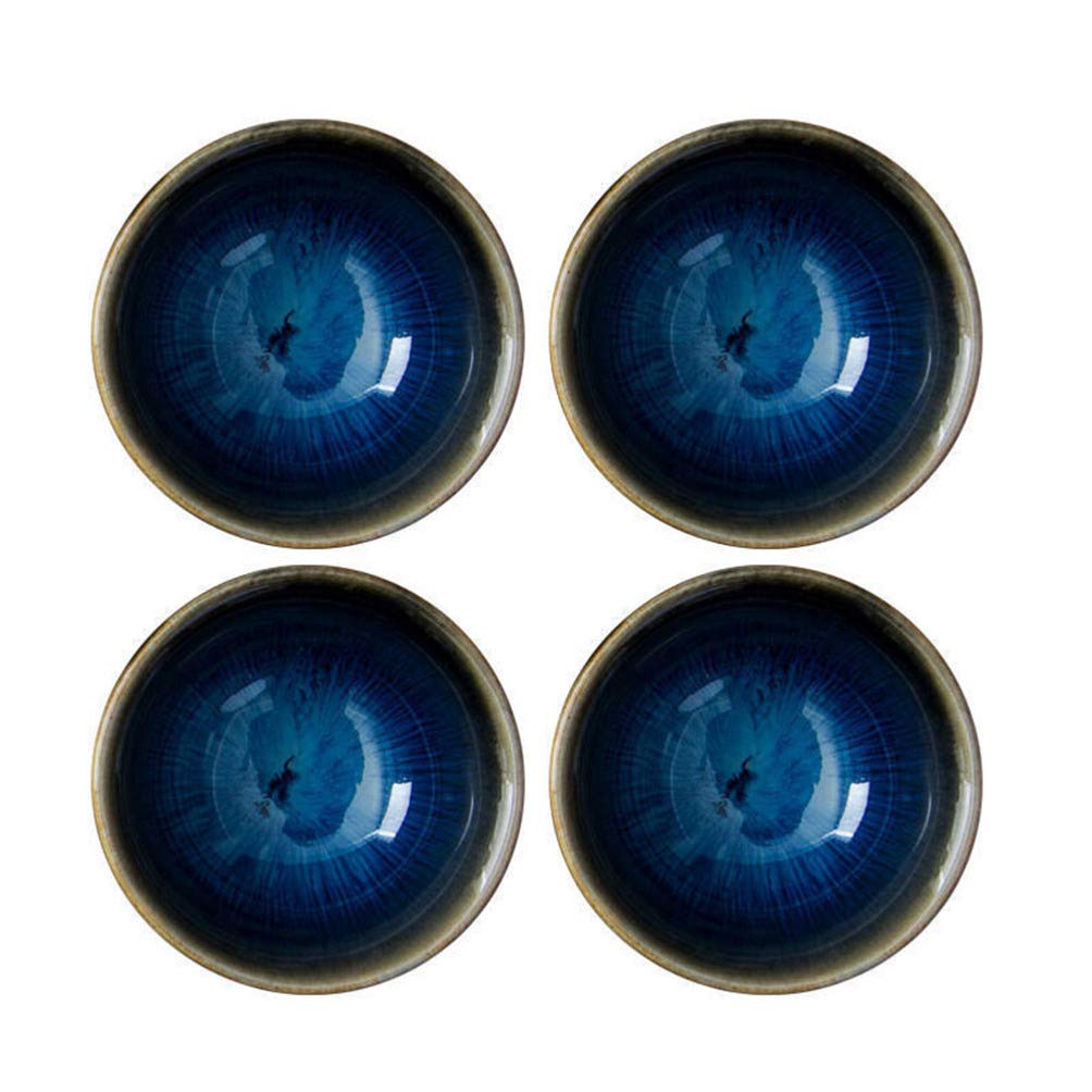 Amosfun 4-Piece Ceramic Dip Bowls Set - Small Sauce Dishes for Sushi, Soy Sauce, Snacks, Appetizers, Desserts & Seasonings - Perfect for Entertaining, Parties & Home Dining
