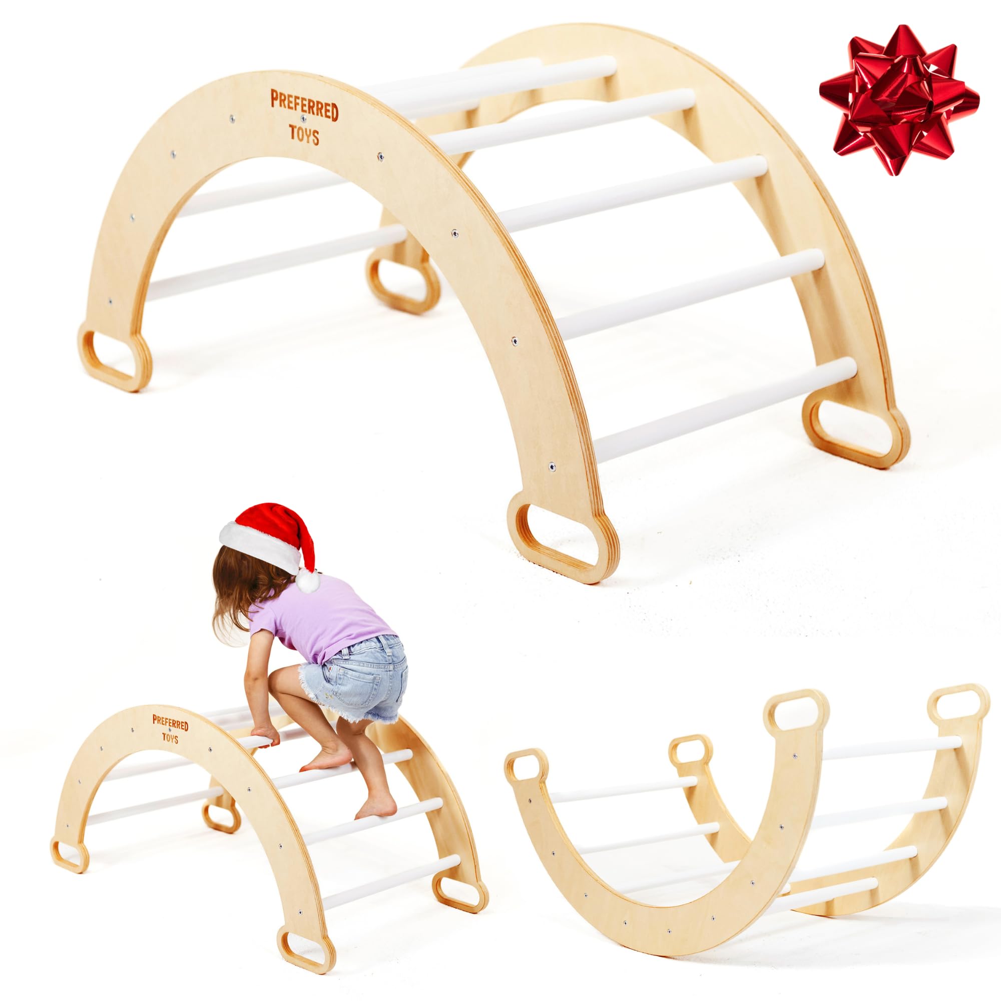 Preferred Toys Wooden Climbing Arch for Toddlers 1-3 Years - Montessori Climbing Toy for Kids, Indoor Play Gym to Build Confidence & Develop Motor Skills - Perfect for Home Playrooms, Daycares & Preschools